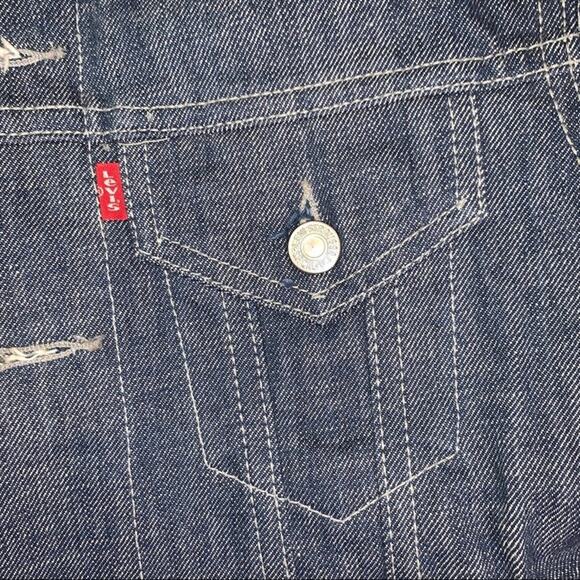 Levi's Girl’s Dark Wash Denim Trucker Jean Jacket Size Girls Medium Vintage - Picture 3 of 10